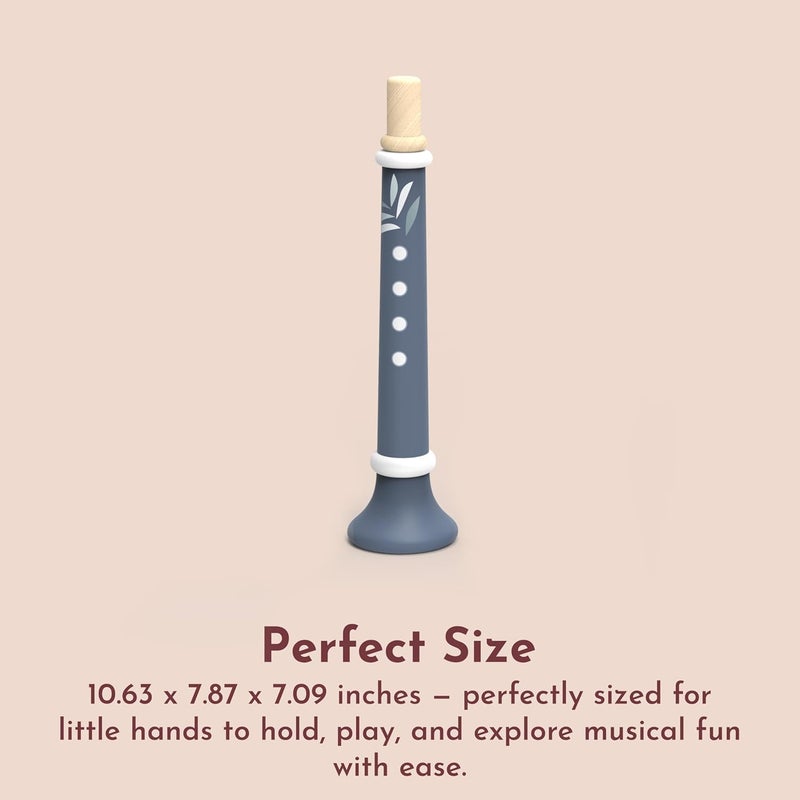 SPEEDY MONKEY Store Kids Wooden Trumpet for Kids | FSC Certified Piccolo Flute Musical Toy for Toddlers, Bugle Speaker Trumpet for Girls, Boys | Pretend Play Percussion Instruments (Color May Vary) - Image 2